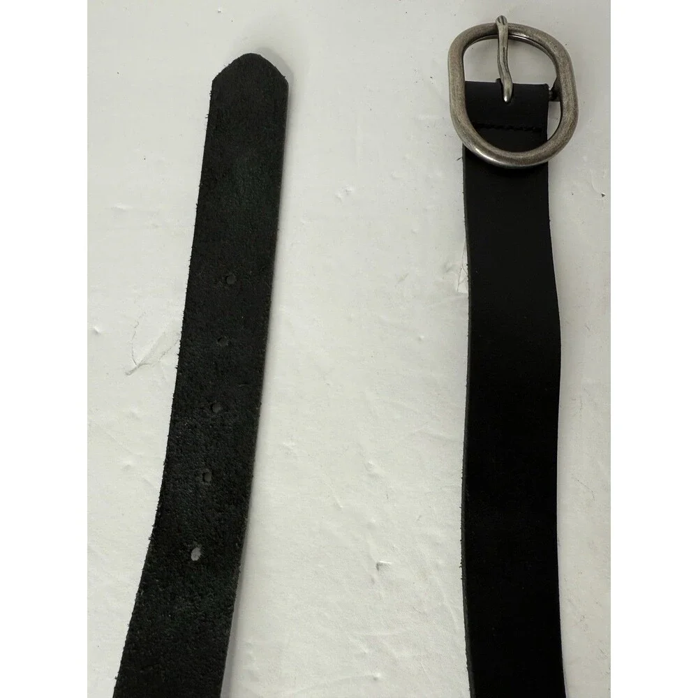 Levis Leather Women Belt Brown BOHO  Oval  Buckle Sz 30 Brown Made in Italy